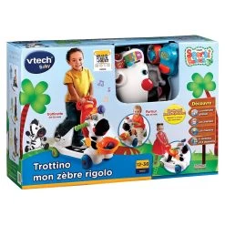 VTECH BABY Trotinette Parlante Trottino Mon Zèbre Rigolo -VTech Promos Boutique 112605 Trottino mon zC3A8bre rigolo noir blanc boite