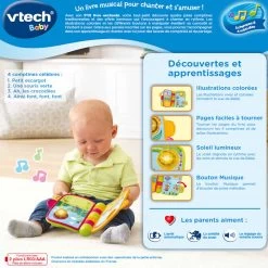 VTECH BABY P'tit Livre Enchanté - Mes Premières Comptines -VTech Promos Boutique 138365 Ptit livre enchantC3A9 Mes premiC3A8res comptines dos