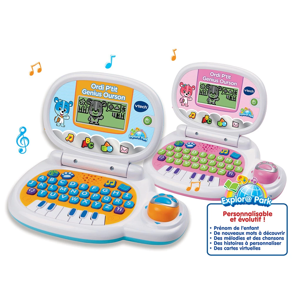 VTech Ordinateur Enfant P'tit Genius Ourson Rose 2 VTech Ordinateur Enfant P'tit Genius Ourson Rose – Image 2