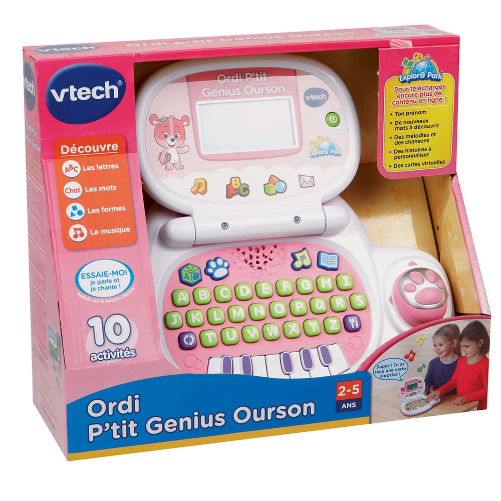 VTech Ordinateur Enfant P'tit Genius Ourson Rose 4 VTech Ordinateur Enfant P'tit Genius Ourson Rose – Image 4