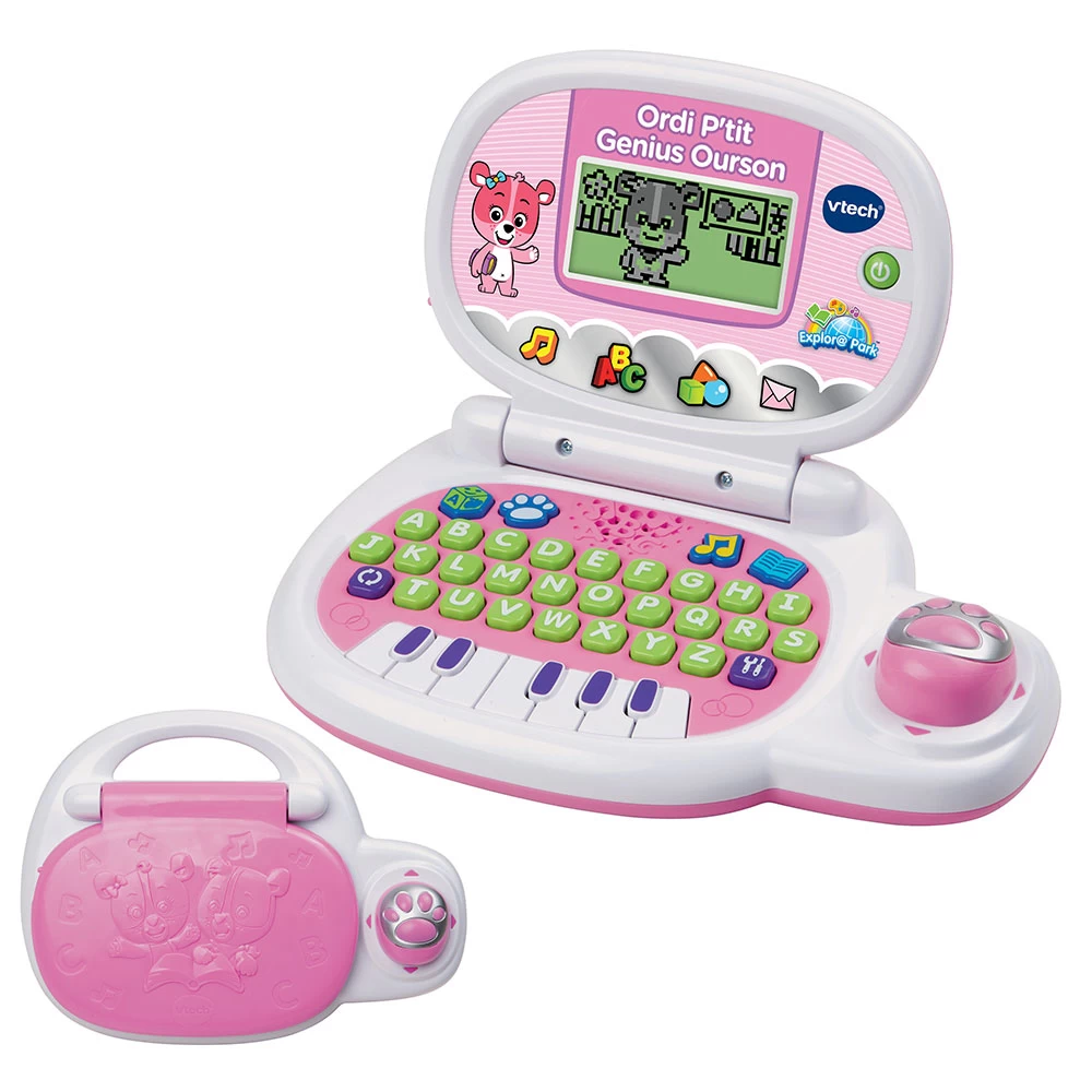 VTech Ordinateur Enfant P'tit Genius Ourson Rose 1 VTech Ordinateur Enfant P'tit Genius Ourson Rose