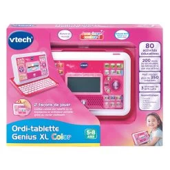 VTech Ordi-tablette Genius XL Color - Rose -VTech Promos Boutique 155555 ordi tablette genius color rose boite
