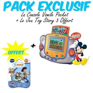 Vtech Pack Console V.Smile Pocket Mickey + 1 Jeu 1 Vtech Pack Console V.Smile Pocket Mickey + 1 Jeu