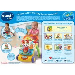 VTECH BABY Super Trotteur Parlant 2 En 1 Orange -VTech Promos Boutique 505605 super trotteur parlant dos