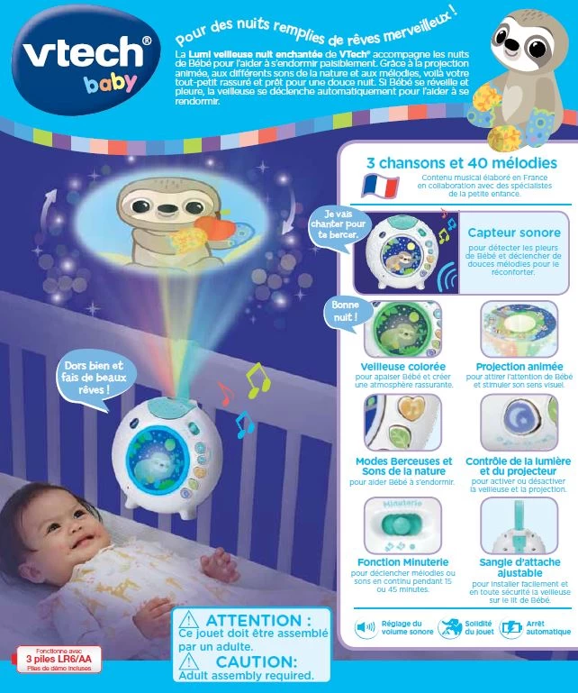 VTECH BABY Lumi Veilleuse Nuit Enchantée 6 VTECH BABY Lumi Veilleuse Nuit Enchantée – Image 6