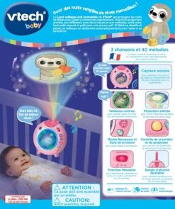 VTECH BABY Lumi Veilleuse Nuit Enchantée Rose -VTech Promos Boutique 540355 dos boC3AEte