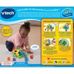 VTECH BABY Ma Tortue Tourni-formes - Tortue Interactive -VTech Promos Boutique 602405 tortue tourni formes dos boite
