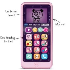 VTECH BABY Mon Téléphone émoti'fun Rose - Téléphone D'imitation
