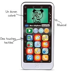 VTECH BABY Mon Téléphone émoti'fun Noir & Blanc - Téléphone D'imitation