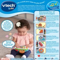 VTECH BABY Baby Console Des Découvertes 7 VTECH BABY Baby Console Des Découvertes -VTech Promos Boutique 609105 Baby console des dC3A9couvertes dos