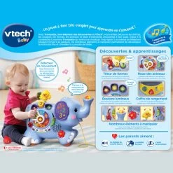 VTECH BABY Trompette, Mon éléphant Des Découvertes -VTech Promos Boutique 80 505805 Trompette mon C3A9lC3A9phant des dC3A9couvertes dos