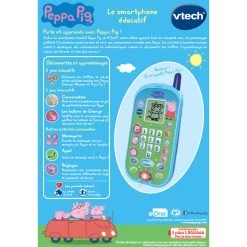 VTech Peppa Pig - Le Smartphone éducatif 7 VTech Peppa Pig - Le Smartphone éducatif -VTech Promos Boutique 80 523105 peppa pig smartphone dos