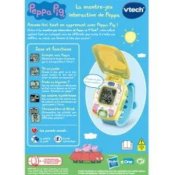 VTech Peppa Pig - La Montre Jeu Interactive De Peppa -VTech Promos Boutique 80 526065 dos boite