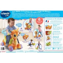 VTECH BABY Merlin, Trotti Porteur 6 En 1 -VTech Promos Boutique 80 527705 dos boite