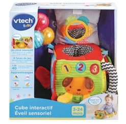 VTECH BABY Cube Interactif éveil Sensoriel -VTech Promos Boutique 80 528205 Cube20interactif20C3A9veil20sensoriel box