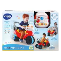 VTECH BABY Trotti Moto 3 En 1 - Trotteur Bébé -VTech Promos Boutique 80 529465 Trotti moto 3 en 1 boite
