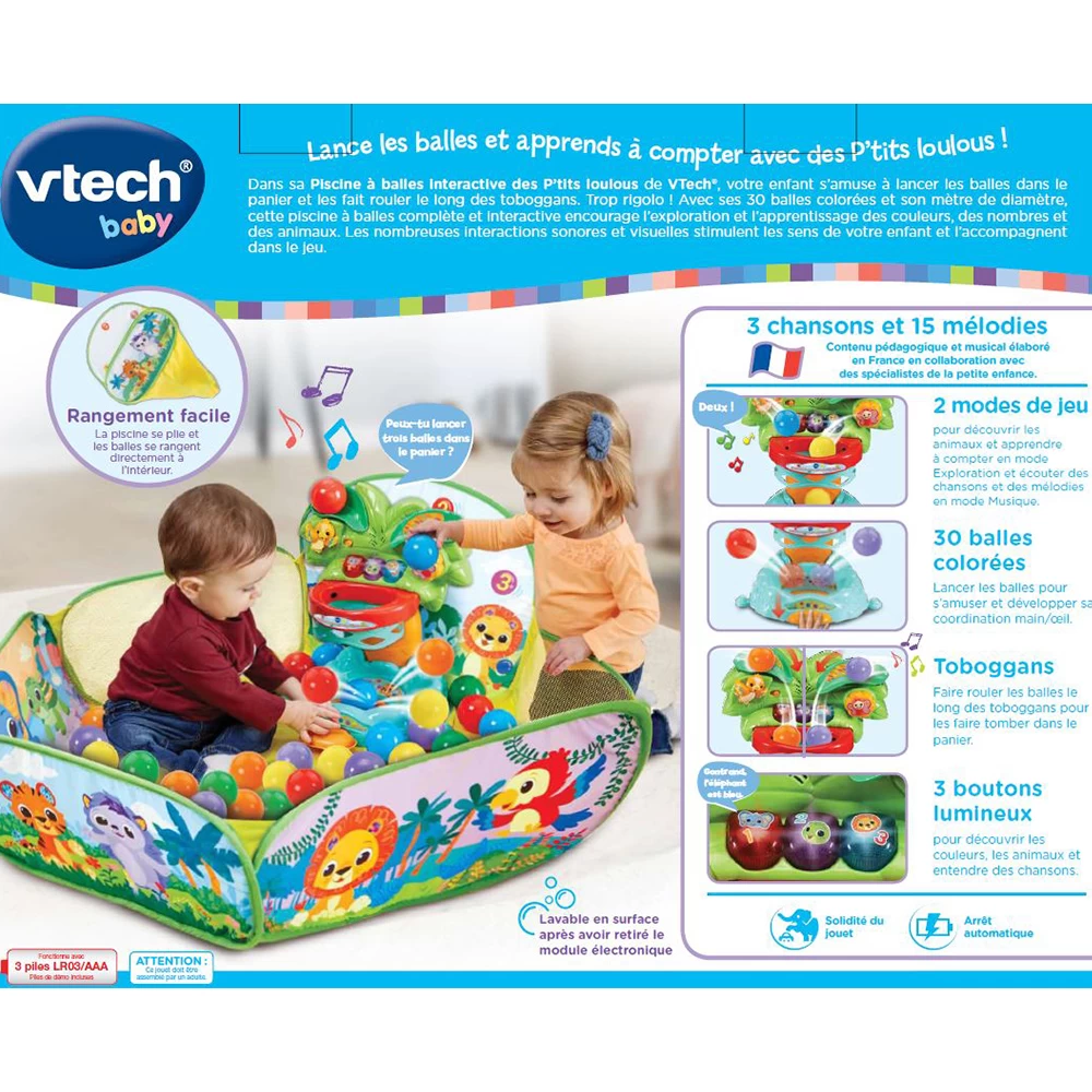VTECH BABY Piscine à Balles Interactive Des P'tits Loulous 9 VTECH BABY Piscine à Balles Interactive Des P'tits Loulous – Image 9