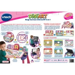 VTech Magi Bureau Interactif 5 En 1 Rose -VTech Promos Boutique 80 540955 dos boite