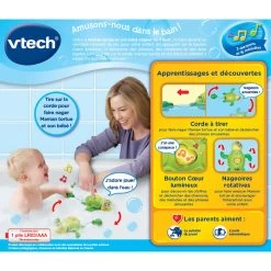 VTECH BABY Maman Tortue Et Son Bébé Nageur - Jouet De Bain -VTech Promos Boutique 80 547905 dos boite