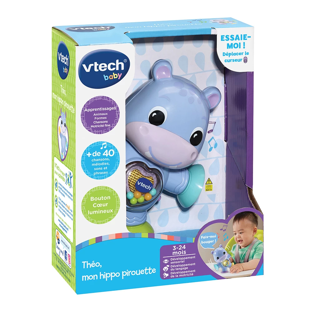 VTECH BABY Théo, Mon Hippo Pirouette - Jouet Interactif 5 VTECH BABY Théo, Mon Hippo Pirouette - Jouet Interactif – Image 5