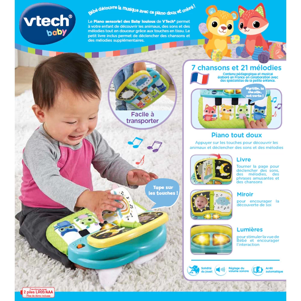 VTECH BABY Piano Sensoriel Des Baby Loulous - Jouet Interactif 6 VTECH BABY Piano Sensoriel Des Baby Loulous - Jouet Interactif – Image 6