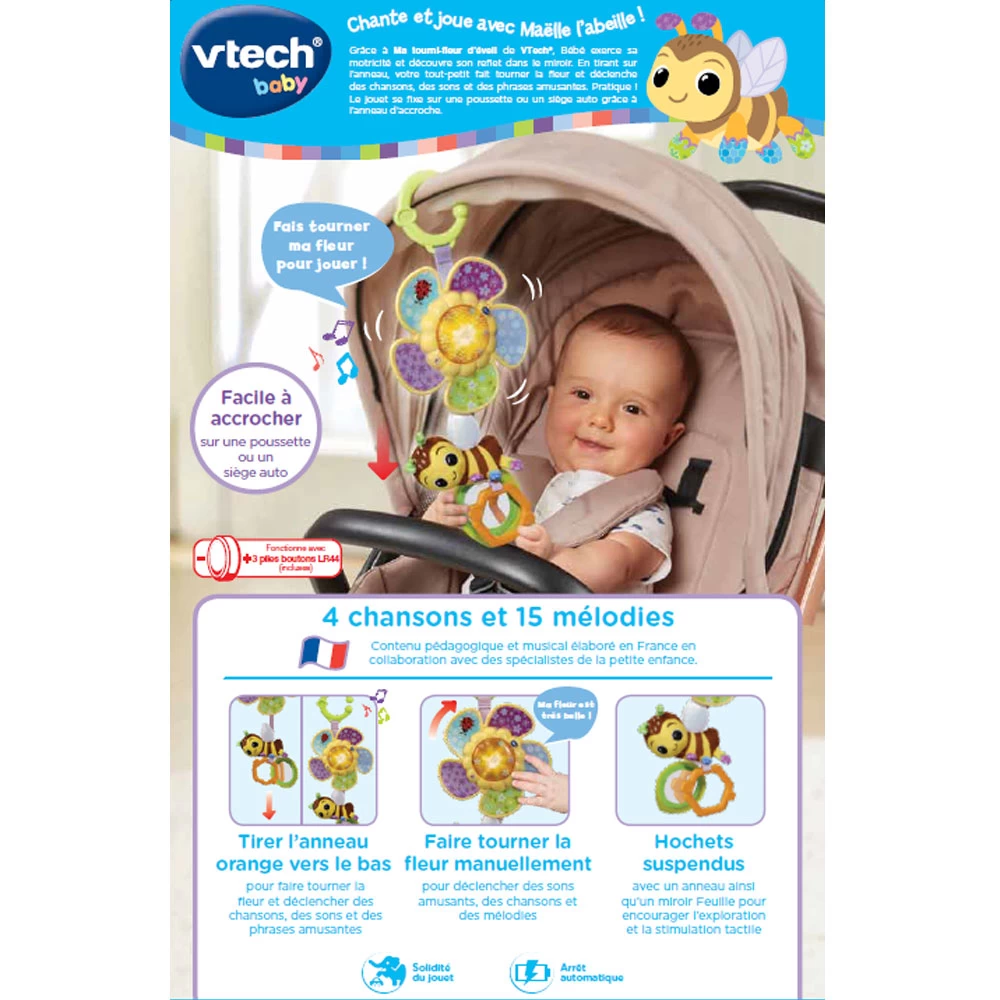 VTECH BABY Ma Tourni Fleur D'éveil - Hochet Suspendu 5 VTECH BABY Ma Tourni Fleur D'éveil - Hochet Suspendu – Image 5