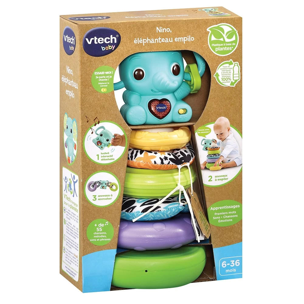 VTech Nino, éléphanteau Empilo 3 En 1 6 VTech Nino, éléphanteau Empilo 3 En 1 – Image 6