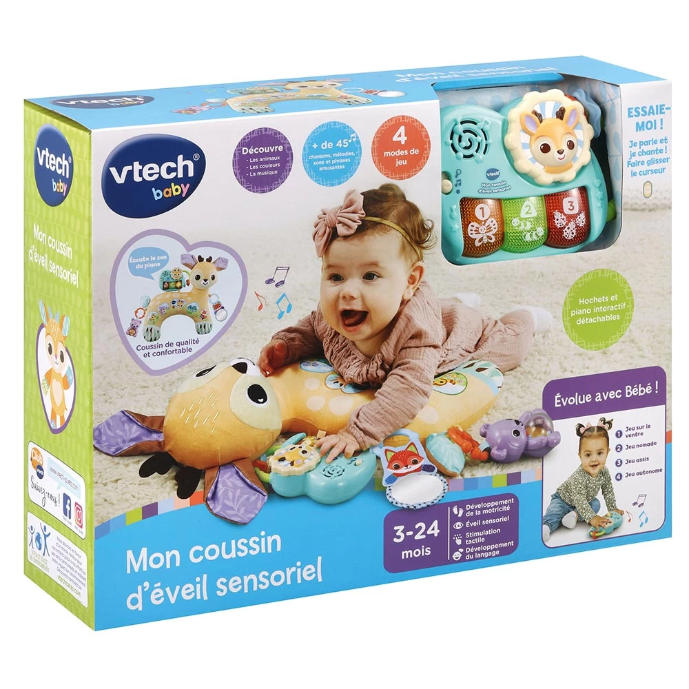 VTECH BABY Mon Coussin D'éveil Sensoriel 10 VTECH BABY Mon Coussin D'éveil Sensoriel – Image 10