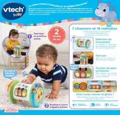 VTECH BABY Magi Rouleau Tam-tam 3 En 1 -VTech Promos Boutique 80 562605 dos boC3AEte