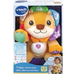 VTECH BABY Tiago, Lionceau Des Découvertes - Peluche Interactive -VTech Promos Boutique 80 607105 Tiago lionceau des dC3A9couvertes box