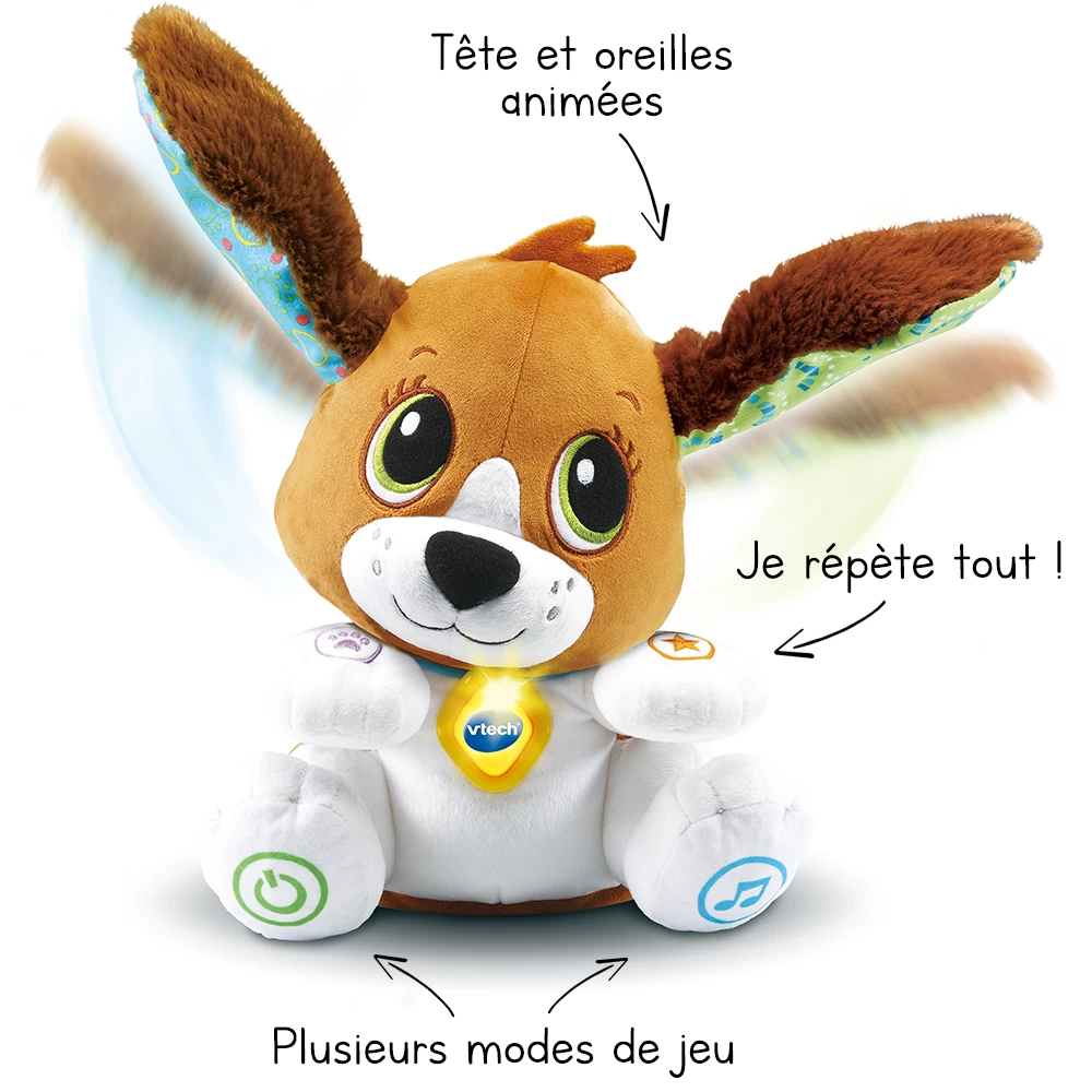 VTECH BABY Toutou Parle Avec Moi - Chien Peluche Interactif 2 VTECH BABY Toutou Parle Avec Moi - Chien Peluche Interactif – Image 2