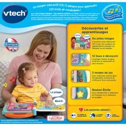 VTECH BABY Mon Imagier Bilingue - Mes Endroits Préférés -VTech Promos Boutique 80 613045 imagier endroits prC3A9fC3A9rC3A9s dos
