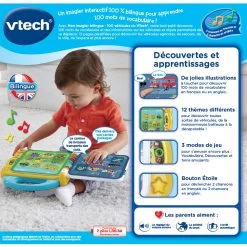 VTECH BABY Mon Imagier Bilingue - 100 Véhicules -VTech Promos Boutique 80 614845 dos boite