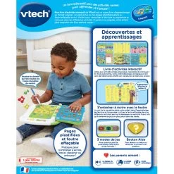 VTech Mon Livre D'activités Interactif - J'écris, Je Joue Et J'apprends -VTech Promos Boutique 80 614905 dos boite