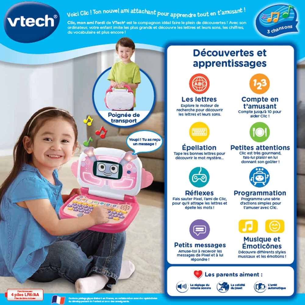 VTech Clic, Mon Ami L'ordi Rose 7 VTech Clic, Mon Ami L'ordi Rose – Image 7