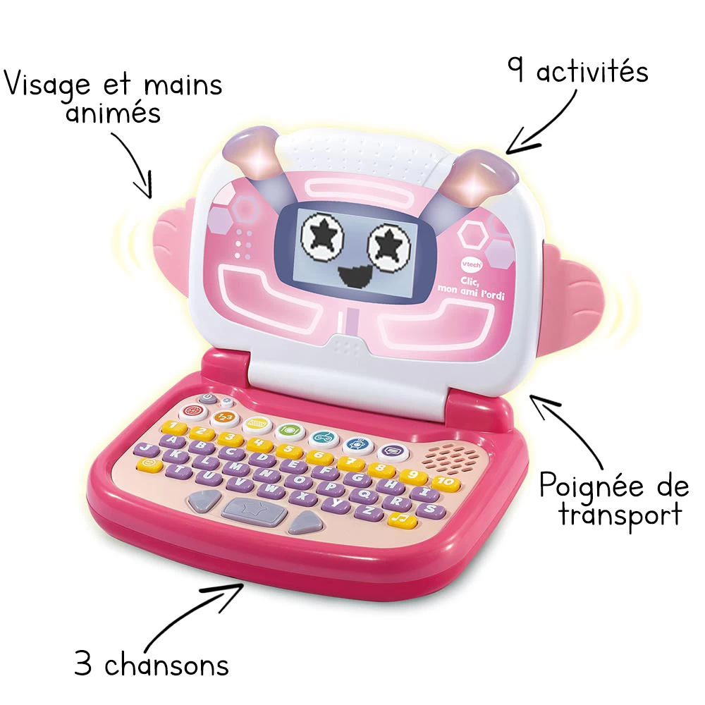 VTech Clic, Mon Ami L'ordi Rose 2 VTech Clic, Mon Ami L'ordi Rose – Image 2