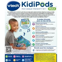 VTech KidiPods Max - Mon Casque Interactif 7 En 1 23 VTech KidiPods Max - Mon Casque Interactif 7 En 1 -VTech Promos Boutique 80 616205 dos boite