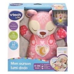 Vtech Peluche Interactive Baby Mon Ourson Lumi Dodo Rose