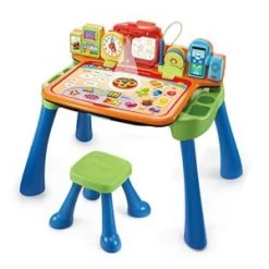 Vtech 80-540904 5-in-1 Magischer Schreibtisch Spielschreibtisch, Mehrfarbig Bureau De Jeux, Plastique, Multicolore